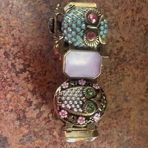 Stretch betsy johnson owl bracelet